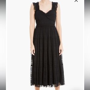 Max Studio Whimsigoth mesh layered tulle ruffle dress witchy vibes